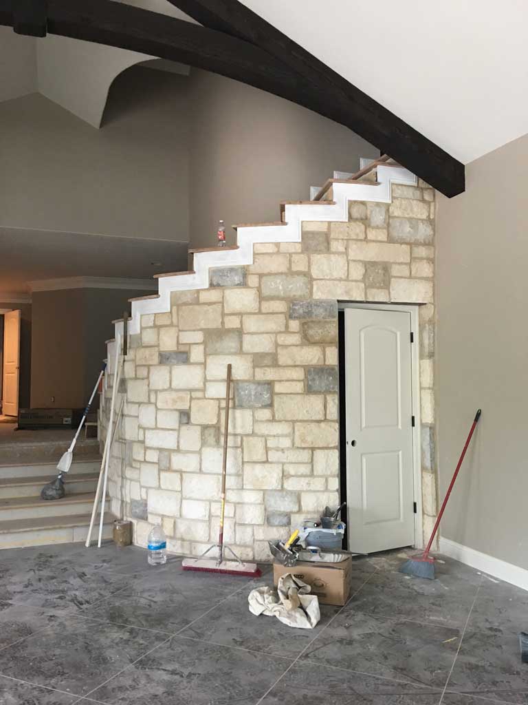 Stone Curved Staircase Storage